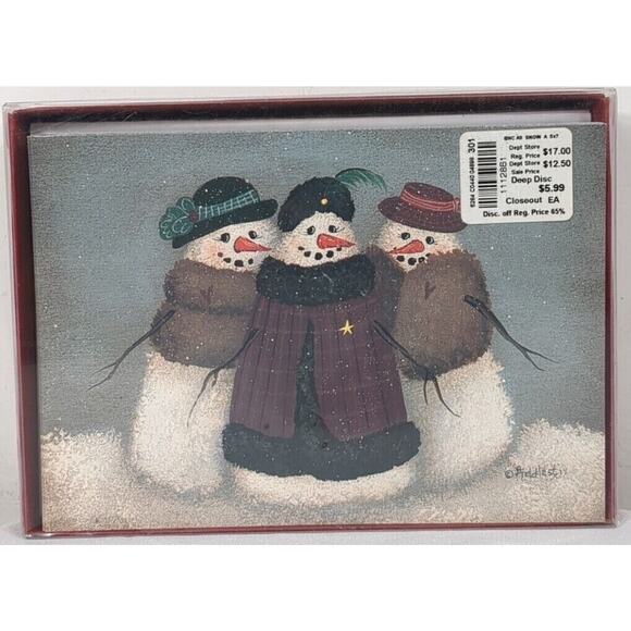 Vintage Crown Point Graphics 18 Ct 5x7 Snow Women Christmas Cards Envelopes USA - Picture 1 of 4